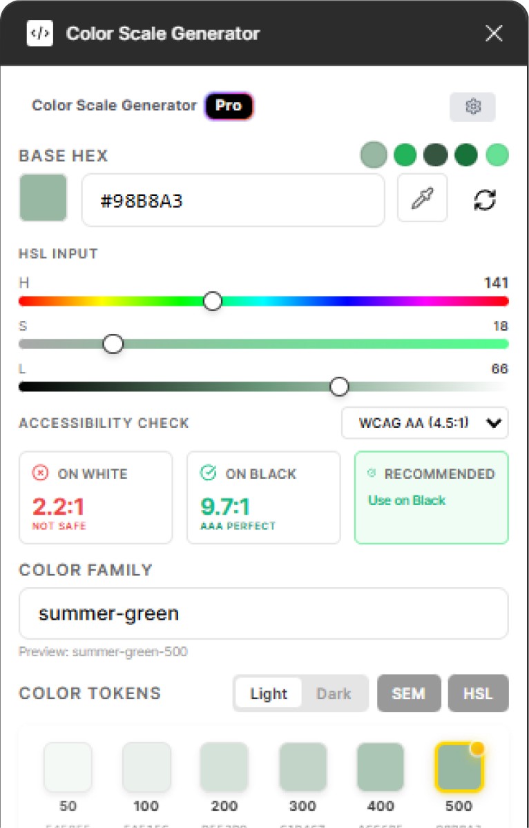 Color Scale Generator — escalas de color para Figma