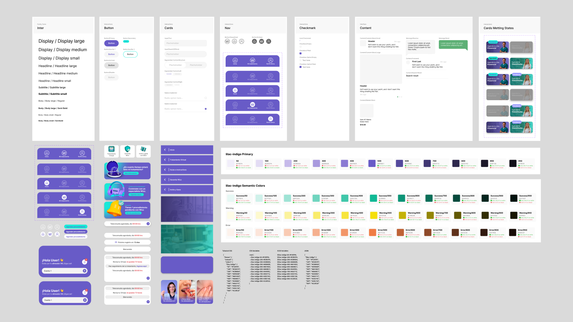 Design System — UI Kit atómico, átomos y variantes de componentes